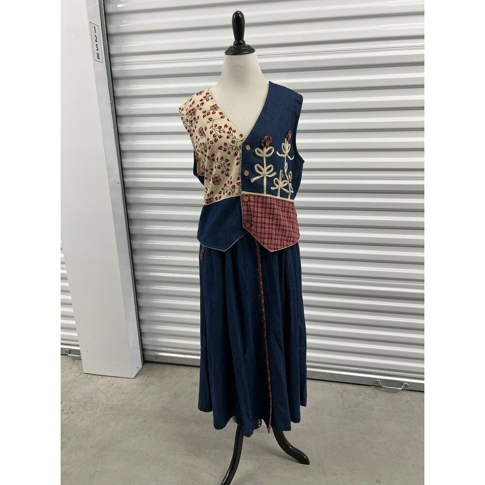 Vintage Robin Sinkler Patchwork Vest and Skirt Set